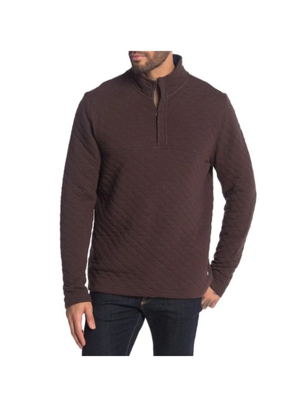 Tailor Vintage Quarter Zip Quilted Knit Pullover